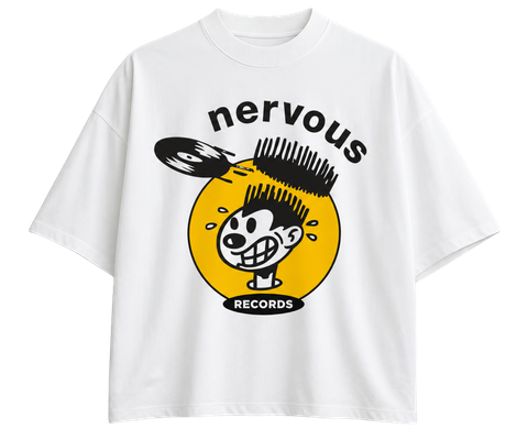 Camiseta de rave Nervous Record White da Raver Lab