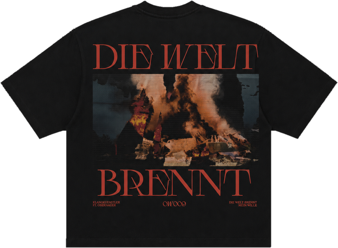 Camiseta de techno DIE WELT BRENNT da Raver Lab, foto 2